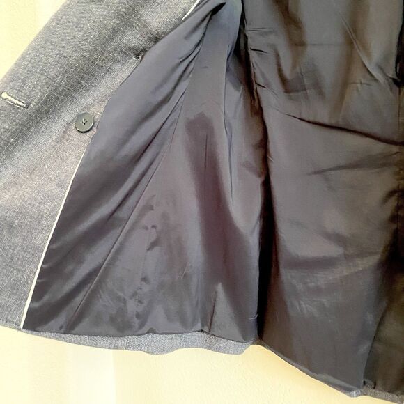 Banana Republic Sz 6 Peak Lapel Double Breasted Linen Blend Blazer Navy‎ Blue - Picture 5 of 12
